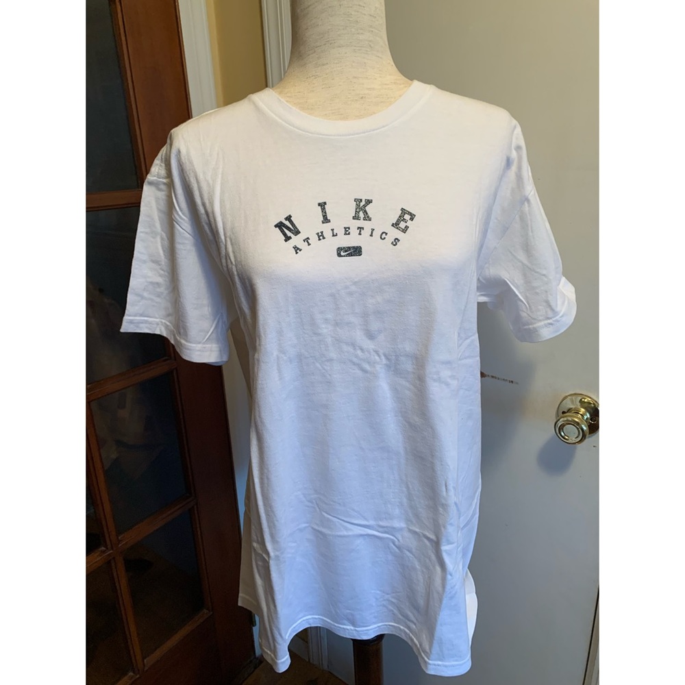 Vintage Y2K White Nike Glitter Logo T-shirt
